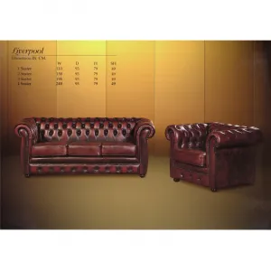 indickynabytok.sk - Pohovka jednomiestna Chesterfield Liverpool z pravej hovädzej kože New Red