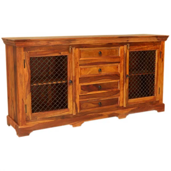 indickynabytok.sk - Komoda 180x90x45 Jali z indického masívu palisander