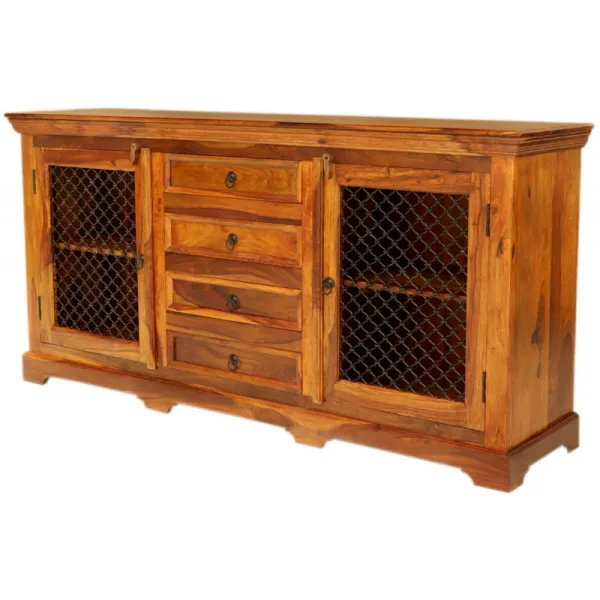 indickynabytok.sk - Komoda 180x90x45 Jali z indického masívu palisander