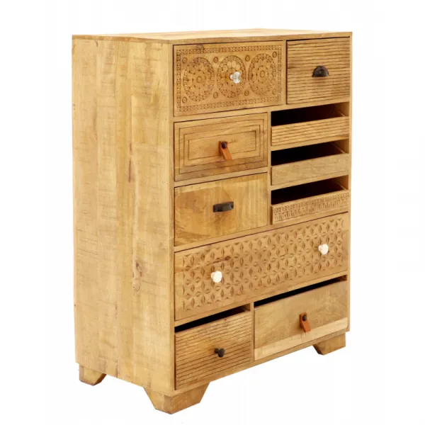 indickynabytok.sk - Komoda Manu 90x115x45 indický masív mango