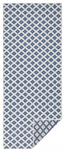 NORTHRUGS - Hanse Home koberce Kusový koberec Twin-Wendeteppiche 103128 blau creme – na von aj na doma - 80x150 cm