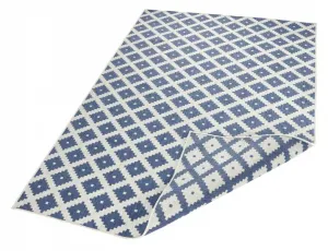NORTHRUGS - Hanse Home koberce Kusový koberec Twin-Wendeteppiche 103128 blau creme – na von aj na doma - 80x150 cm