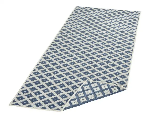 NORTHRUGS - Hanse Home koberce Kusový koberec Twin-Wendeteppiche 103128 blau creme – na von aj na doma - 80x150 cm