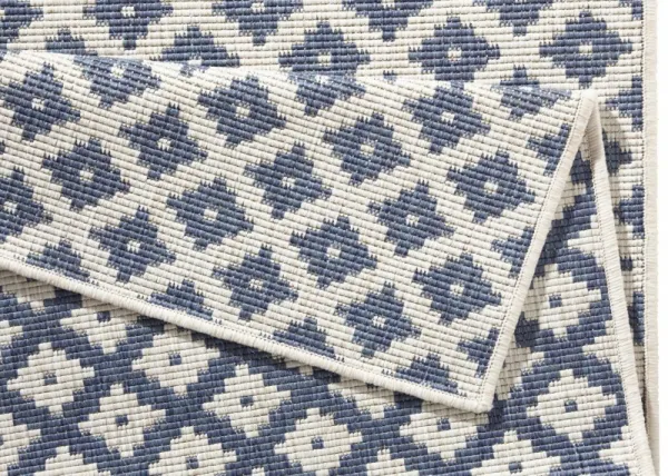 NORTHRUGS - Hanse Home koberce Kusový koberec Twin-Wendeteppiche 103128 blau creme – na von aj na doma - 80x150 cm