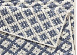 NORTHRUGS - Hanse Home koberce Kusový koberec Twin-Wendeteppiche 103128 blau creme – na von aj na doma - 80x150 cm