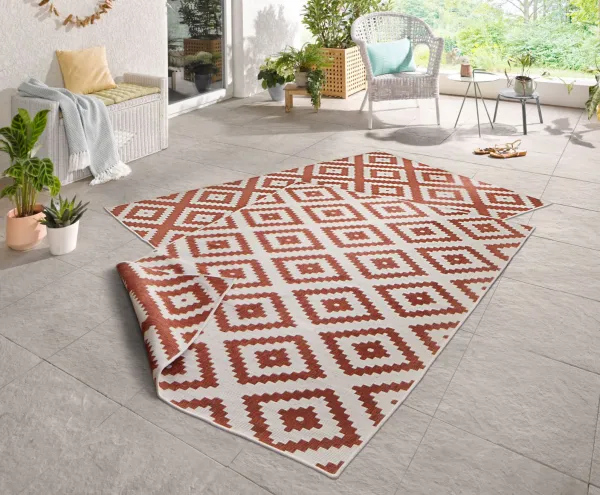 NORTHRUGS - Hanse Home koberce Kusový koberec Twin-Wendeteppiche 103130 terra creme – na von aj na doma - 80x150 cm
