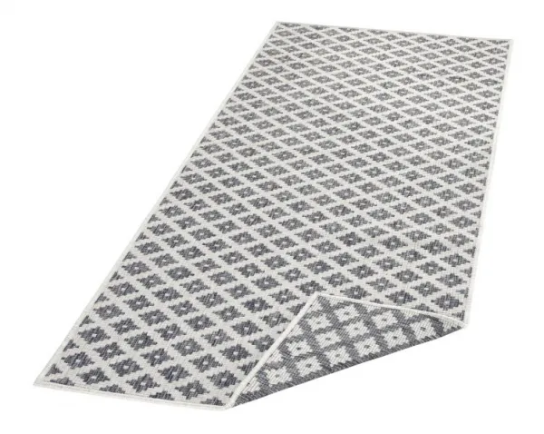 NORTHRUGS - Hanse Home koberce Kusový koberec Twin-Wendeteppiche 103126 grau creme – na von aj na doma - 80x150 cm