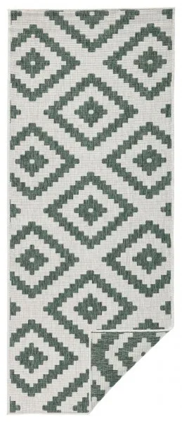 NORTHRUGS - Hanse Home koberce Kusový koberec Twin-Wendeteppiche 103131 grün creme – na von aj na doma - 80x150 cm