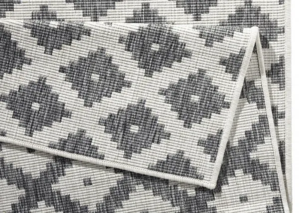 NORTHRUGS - Hanse Home koberce Kusový koberec Twin-Wendeteppiche 103126 grau creme – na von aj na doma - 80x150 cm