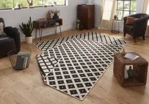 NORTHRUGS - Hanse Home koberce Kusový koberec Twin-Wendeteppiche 103124 schwarz creme – na von aj na doma - 80x150 cm