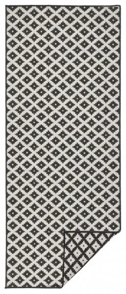 NORTHRUGS - Hanse Home koberce Kusový koberec Twin-Wendeteppiche 103124 schwarz creme – na von aj na doma - 80x150 cm
