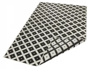 NORTHRUGS - Hanse Home koberce Kusový koberec Twin-Wendeteppiche 103124 schwarz creme – na von aj na doma - 80x150 cm