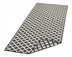 NORTHRUGS - Hanse Home koberce Kusový koberec Twin-Wendeteppiche 103124 schwarz creme – na von aj na doma - 80x150 cm