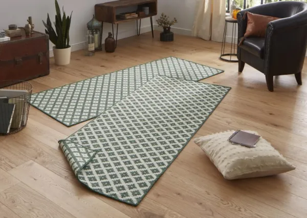NORTHRUGS - Hanse Home koberce Kusový koberec Twin-Wendeteppiche 103125 grün creme – na von aj na doma - 160x230 cm
