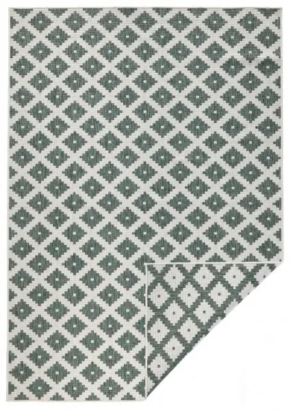 NORTHRUGS - Hanse Home koberce Kusový koberec Twin-Wendeteppiche 103125 grün creme – na von aj na doma - 80x350 cm