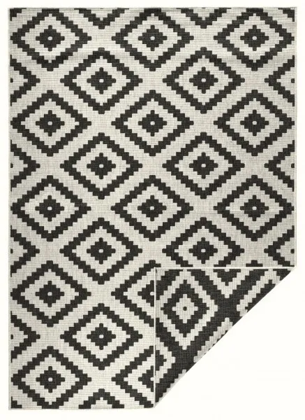NORTHRUGS - Hanse Home koberce Kusový koberec Twin-Wendeteppiche 103129 schwarz creme – na von aj na doma - 80x250 cm