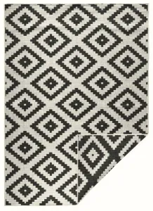 NORTHRUGS - Hanse Home koberce Kusový koberec Twin-Wendeteppiche 103129 schwarz creme – na von aj na doma - 80x250 cm