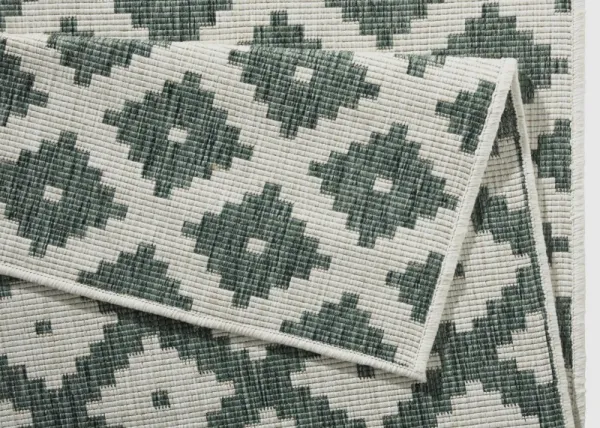 NORTHRUGS - Hanse Home koberce Kusový koberec Twin-Wendeteppiche 103125 grün creme – na von aj na doma - 80x350 cm