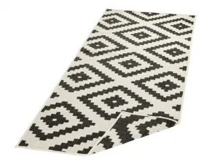 NORTHRUGS - Hanse Home koberce Kusový koberec Twin-Wendeteppiche 103129 schwarz creme – na von aj na doma - 80x250 cm