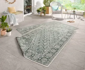 NORTHRUGS - Hanse Home koberce Kusový koberec Twin-Wendeteppiche 103115 grün creme – na von aj na doma - 80x150 cm