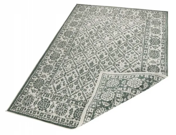 NORTHRUGS - Hanse Home koberce Kusový koberec Twin-Wendeteppiche 103115 grün creme – na von aj na doma - 80x150 cm
