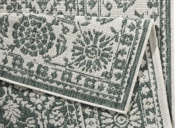 NORTHRUGS - Hanse Home koberce Kusový koberec Twin-Wendeteppiche 103115 grün creme – na von aj na doma - 80x150 cm