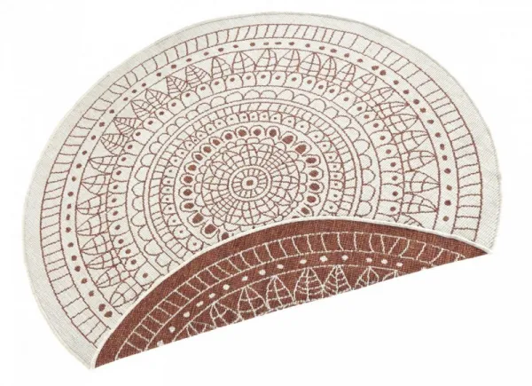 NORTHRUGS - Hanse Home koberce Kusový koberec Twin-Wendeteppiche 103102 creme terra – na von aj na doma - 100x100 (priemer) kruh cm