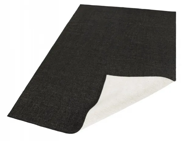NORTHRUGS - Hanse Home koberce Kusový koberec Twin-Wendeteppiche 103096 schwarz creme – na von aj na doma - 80x150 cm