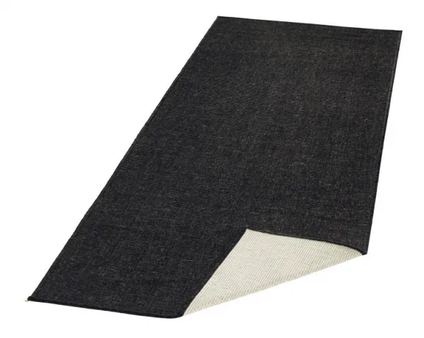 NORTHRUGS - Hanse Home koberce Kusový koberec Twin-Wendeteppiche 103096 schwarz creme – na von aj na doma - 80x150 cm