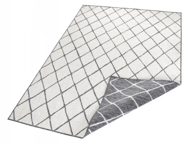 NORTHRUGS - Hanse Home koberce Kusový koberec Twin-Wendeteppiche 103118 grau creme – na von aj na doma - 80x150 cm