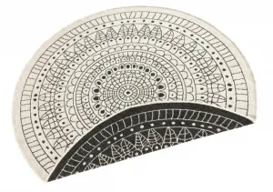 NORTHRUGS - Hanse Home koberce Kusový koberec Twin-Wendeteppiche 103101 creme schwarz – na von aj na doma - 100x100 (priemer) kruh cm