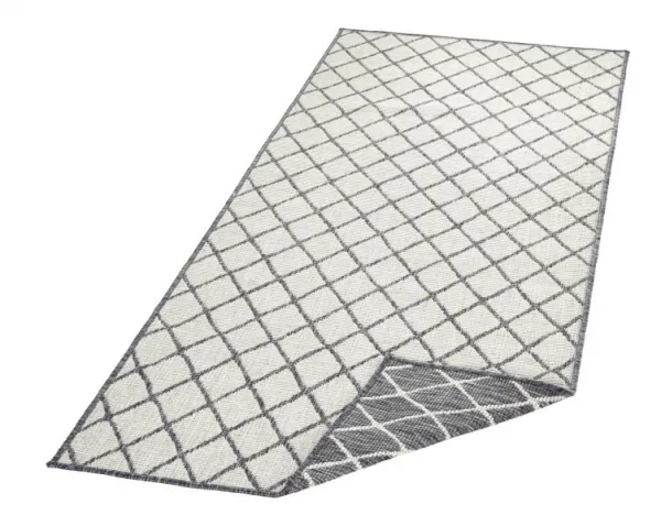 NORTHRUGS - Hanse Home koberce Kusový koberec Twin-Wendeteppiche 103118 grau creme – na von aj na doma - 80x150 cm