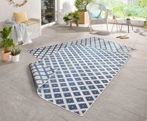 NORTHRUGS - Hanse Home koberce Kusový koberec Twin-Wendeteppiche 103128 blau creme – na von aj na doma - 80x150 cm