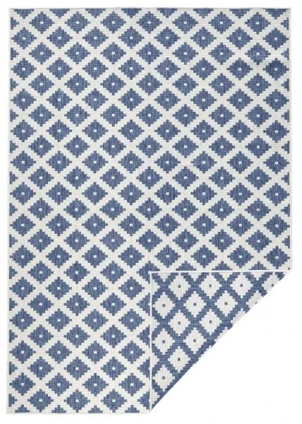 NORTHRUGS - Hanse Home koberce Kusový koberec Twin-Wendeteppiche 103128 blau creme – na von aj na doma - 80x150 cm
