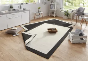 NORTHRUGS - Hanse Home koberce Kusový koberec Twin-Wendeteppiche 103105 creme schwarz – na von aj na doma - 80x250 cm