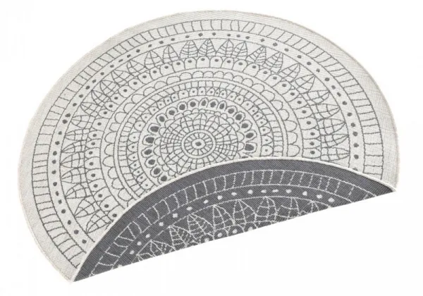 NORTHRUGS - Hanse Home koberce Kusový koberec Twin-Wendeteppiche 103143 creme grau – na von aj na doma - 200x200 (priemer) kruh cm