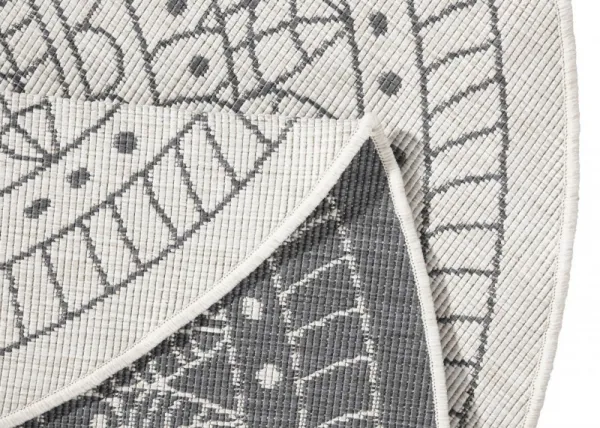 NORTHRUGS - Hanse Home koberce Kusový koberec Twin-Wendeteppiche 103143 creme grau – na von aj na doma - 200x200 (priemer) kruh cm