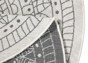 NORTHRUGS - Hanse Home koberce Kusový koberec Twin-Wendeteppiche 103143 creme grau – na von aj na doma - 200x200 (priemer) kruh cm