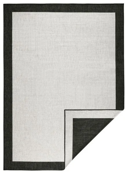 NORTHRUGS - Hanse Home koberce Kusový koberec Twin-Wendeteppiche 103105 creme schwarz – na von aj na doma - 80x250 cm