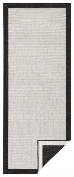 NORTHRUGS - Hanse Home koberce Kusový koberec Twin-Wendeteppiche 103105 creme schwarz – na von aj na doma - 80x250 cm
