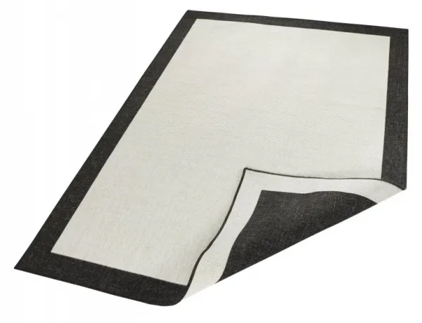 NORTHRUGS - Hanse Home koberce Kusový koberec Twin-Wendeteppiche 103105 creme schwarz – na von aj na doma - 80x250 cm