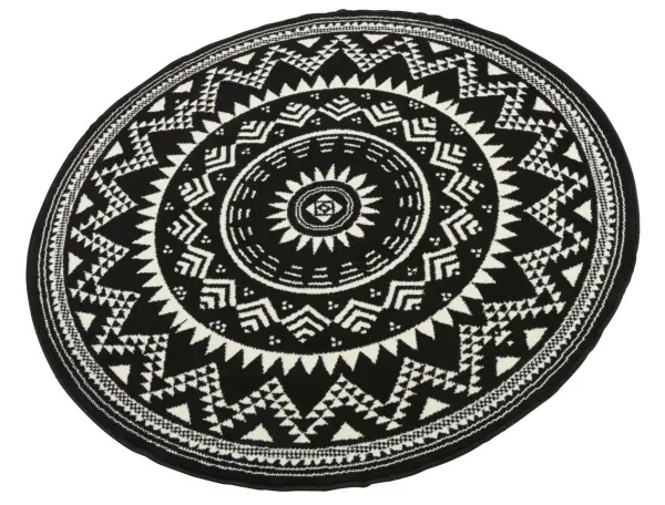 Hanse Home Collection koberce Kusový koberec Celebration 103441 Valencia Black - 200x200 (priemer) kruh cm