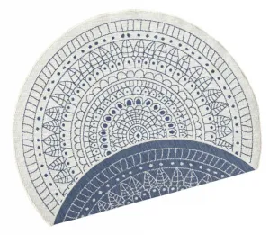 NORTHRUGS - Hanse Home koberce Kusový koberec Twin-Wendeteppiche 103104 creme blau – na von aj na doma - 100x100 (priemer) kruh cm