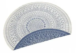 NORTHRUGS - Hanse Home koberce Kusový koberec Twin-Wendeteppiche 103104 creme blau – na von aj na doma - 100x100 (priemer) kruh cm