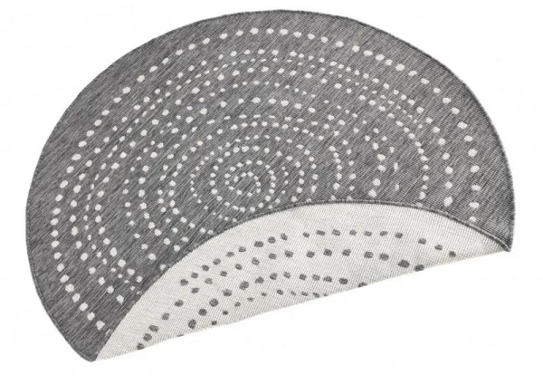 NORTHRUGS - Hanse Home koberce Kusový koberec Twin-Wendeteppiche 103112 grau creme – na von aj na doma - 200x200 (priemer) kruh cm