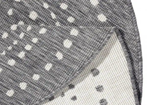 NORTHRUGS - Hanse Home koberce Kusový koberec Twin-Wendeteppiche 103112 grau creme – na von aj na doma - 200x200 (priemer) kruh cm