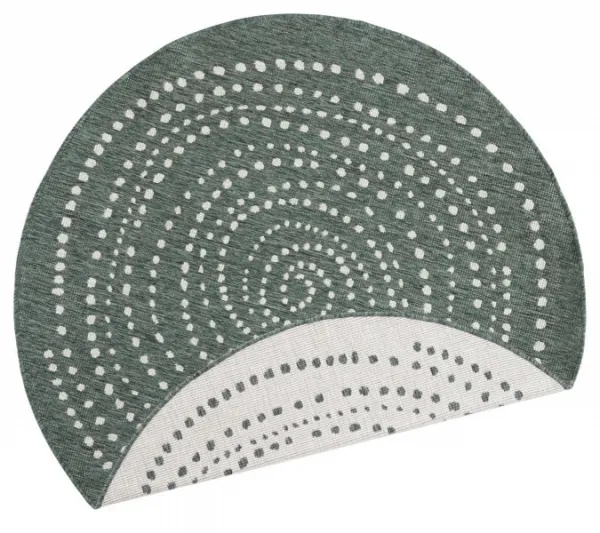 NORTHRUGS - Hanse Home koberce Kusový koberec Twin-Wendeteppiche 103111 grün creme – na von aj na doma - 200x200 (priemer) kruh cm