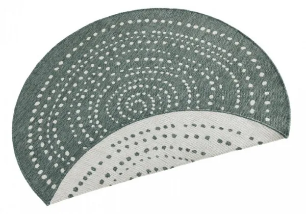NORTHRUGS - Hanse Home koberce Kusový koberec Twin-Wendeteppiche 103111 grün creme – na von aj na doma - 200x200 (priemer) kruh cm
