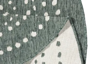 NORTHRUGS - Hanse Home koberce Kusový koberec Twin-Wendeteppiche 103111 grün creme – na von aj na doma - 200x200 (priemer) kruh cm