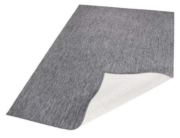 NORTHRUGS - Hanse Home koberce Kusový koberec Twin-Wendeteppiche 103097 grau creme – na von aj na doma - 120x170 cm